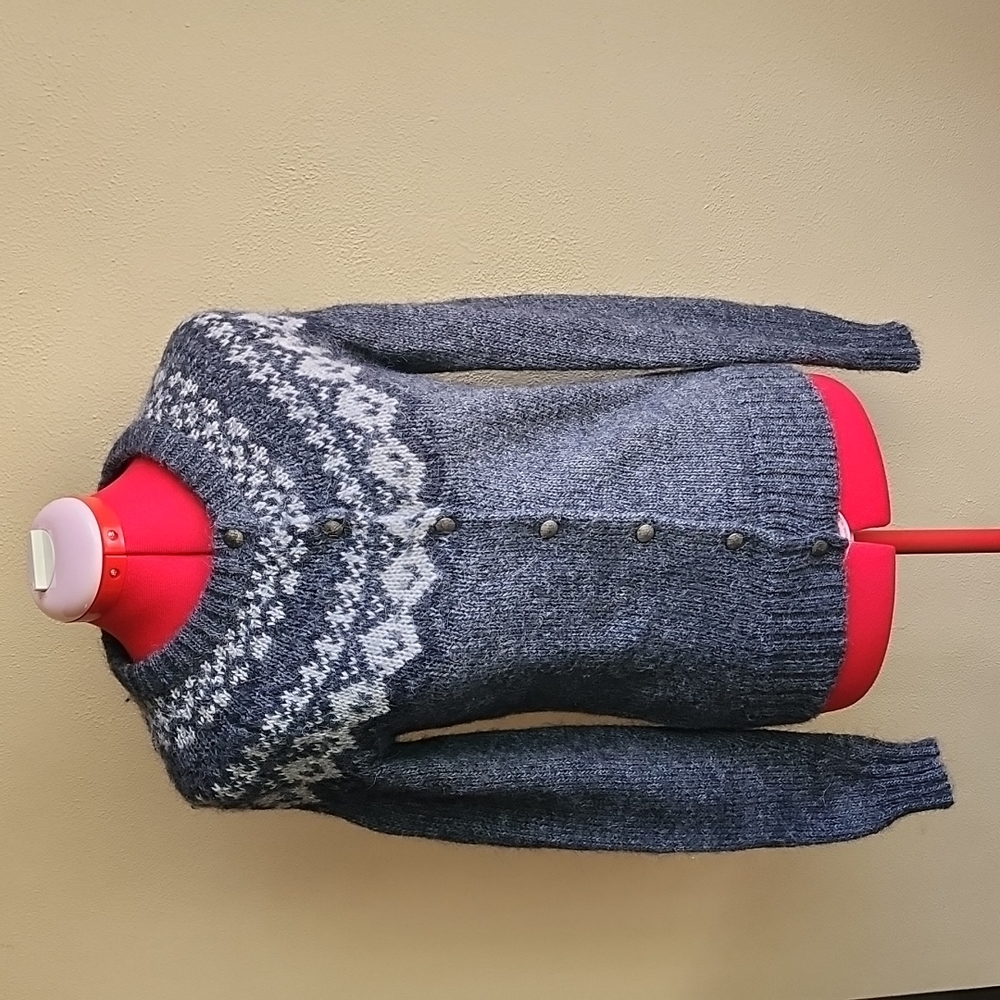 Banana Republic Gray and White Patterned Cardigan